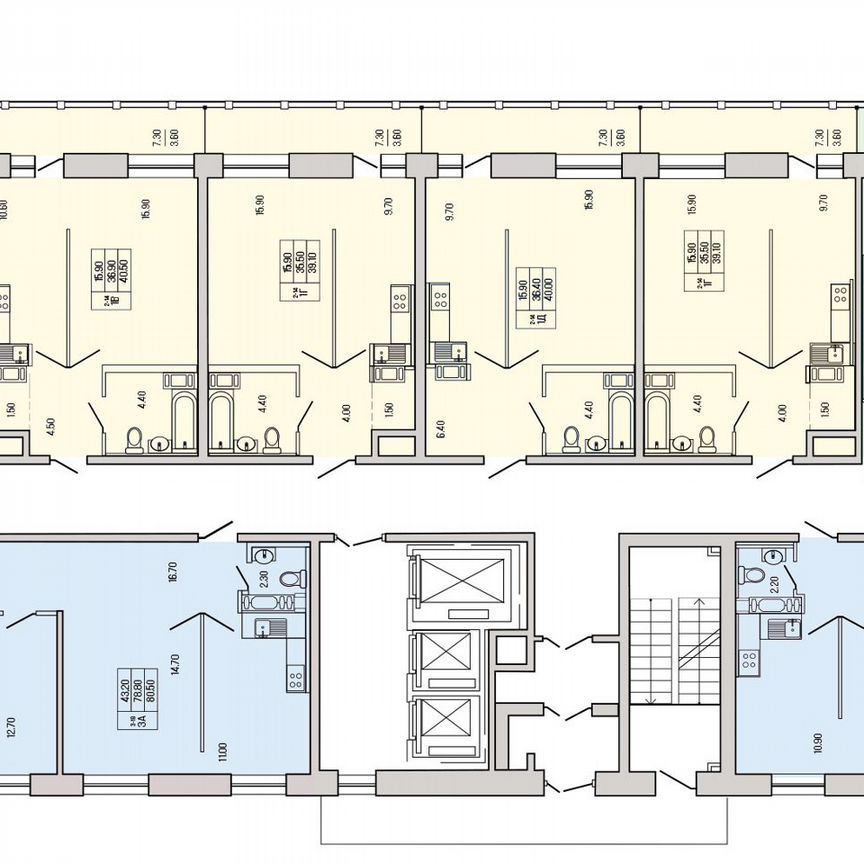 1-к. квартира, 40 м², 11/19 эт.