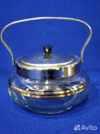 Сахарница СССР. Мельхиор. Позолота