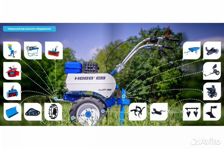 Мотоблок нева мб2 мультиагро-ZS (GB225)