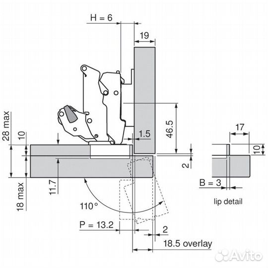 Петли Blum 155* c доводчиком