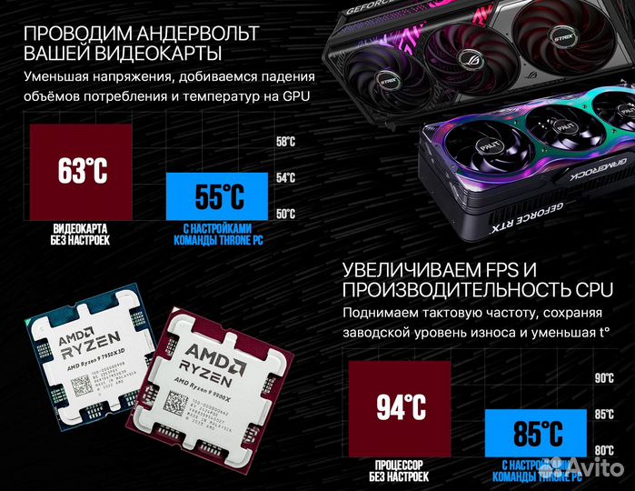 Игровой пк AMD 9950X/ RTX 4090/ 64gb DDR5 8000 Мгц