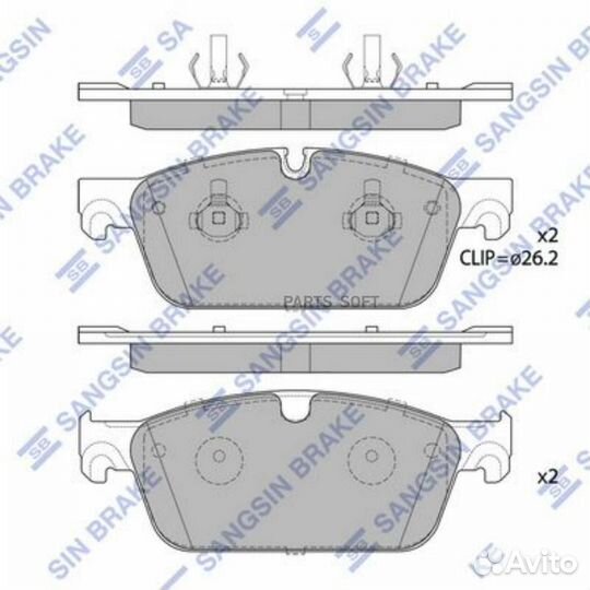 Sangsin brake SP1956SD Колодки торм.пер. Severe Duty