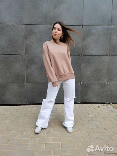 Оверсайз худи в цвете пудра