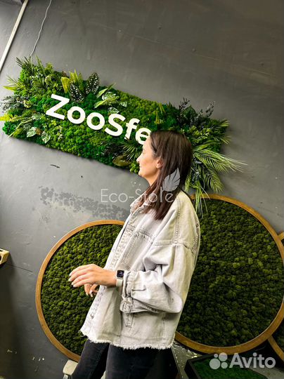 Логотип из стабилизированного мха для магазина