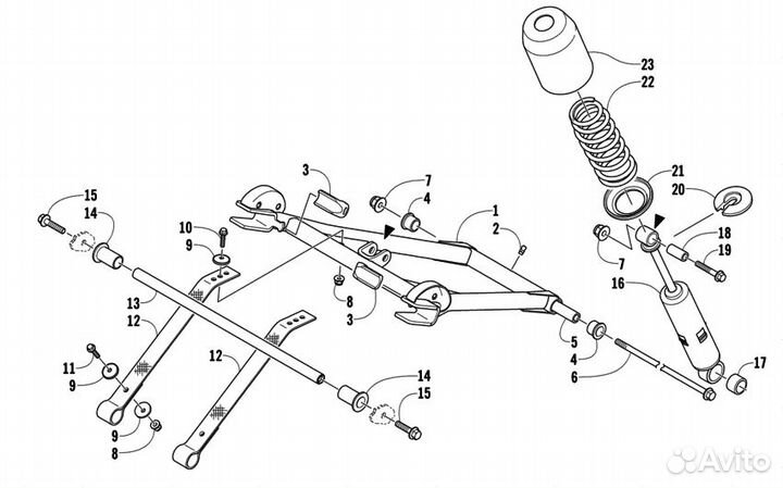 Амортизатор задн/под Arctic Cat Bearcat 570/TZ1