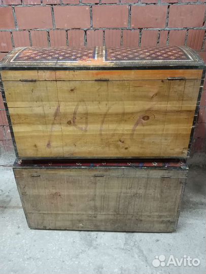 Старинный расписной сундук Вятка 1906 г. итд