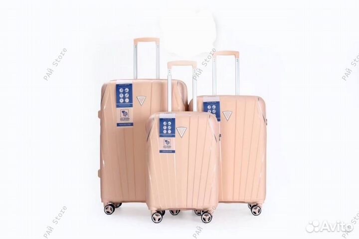 Чемодан S с усиленным полипропиленом/персиковый