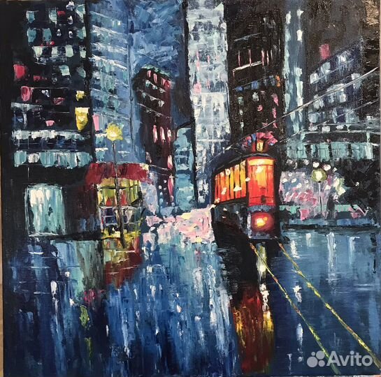 Картина маслом на холсте Город