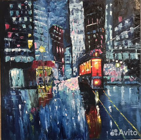 Картина маслом на холсте Город