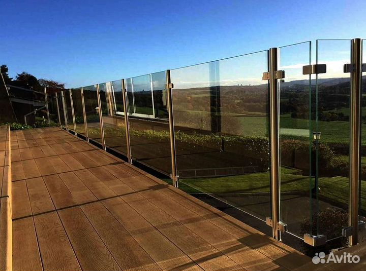 Стеклянные перила для лестниц