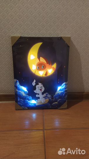 Картина с подсветкой Котенок Гав 30х40 см