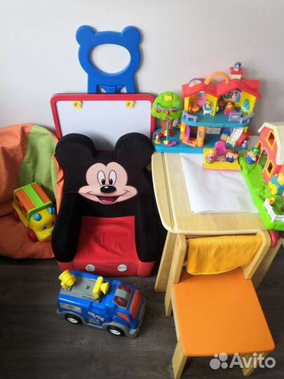 Паровозик, автомобиль, интерактивный домик, стол