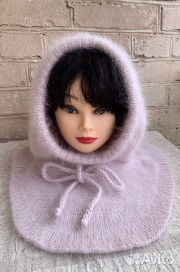 Капор, капюшон женский вязаный