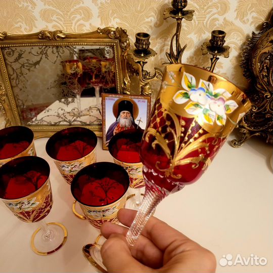 Фужеры богемия Рококо