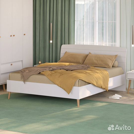 Кровать 1600 Афина 4-22901, цвет кашемир серый, 164,6х210,2х95,6 см