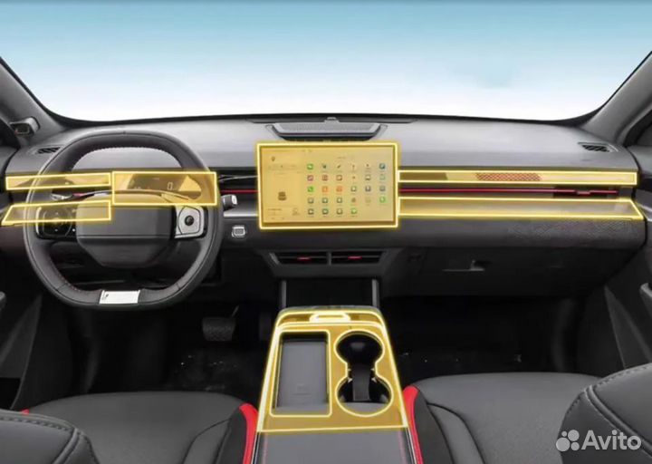 Комплект защитных пленок на элементы салона Jetour Dashing 12,8