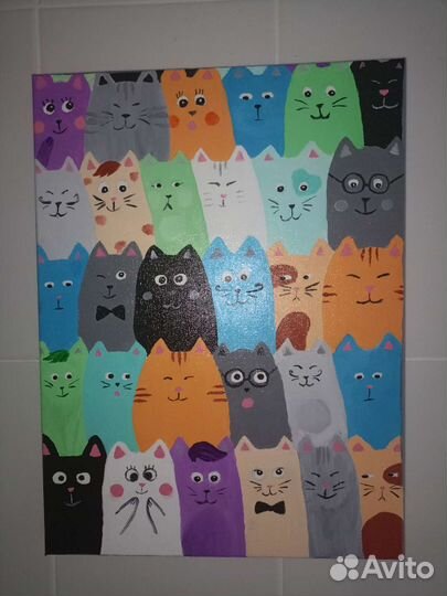 Картина маслом котики