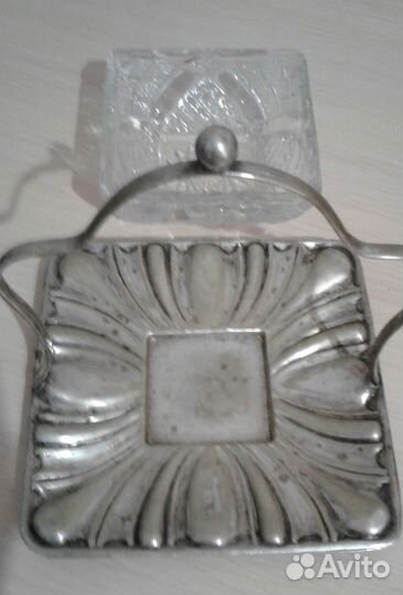 Антикварная конфетница серебрение J.H.Potter 19 в