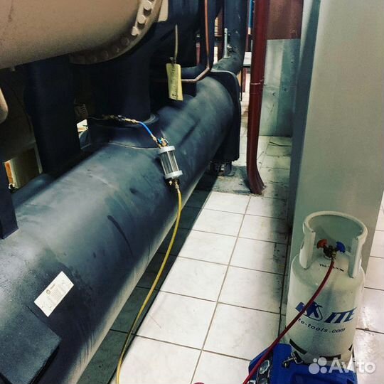 Ремонт чиллеров. Сбор и заправка фреона