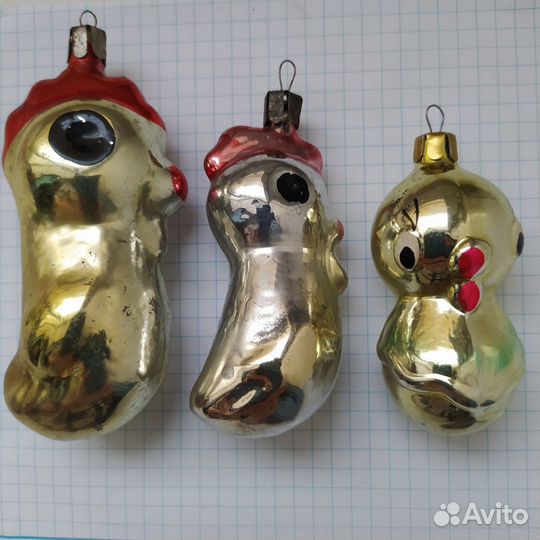 Елочные игрушки СССР птицы