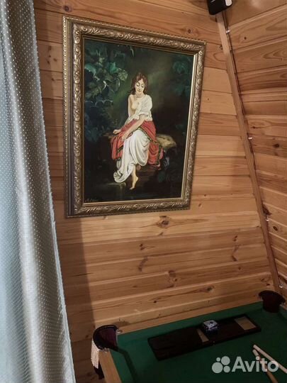 Антикварная картина Купальщица Ню М/Х 67х55