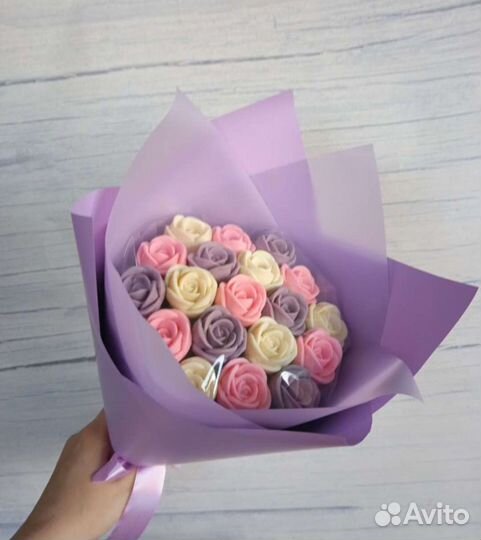 Розы,букет, цветы из шоколада,ручная работа