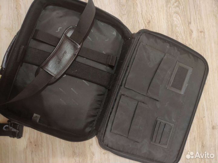 Сумка для ноутбука 15,6 черная кожзам мужская