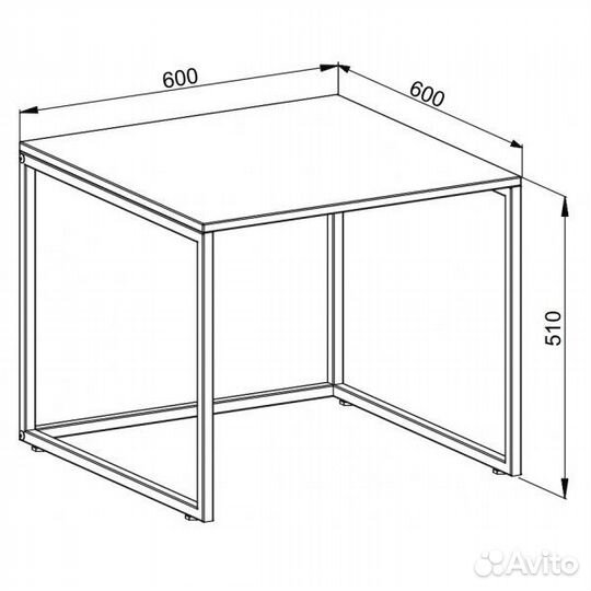 Журнальный стол Лофт тип 1 черный / бунратти