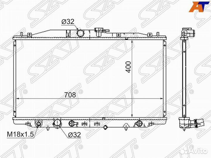 Радиатор охлаждения Хонда Аккорд 2.4 02