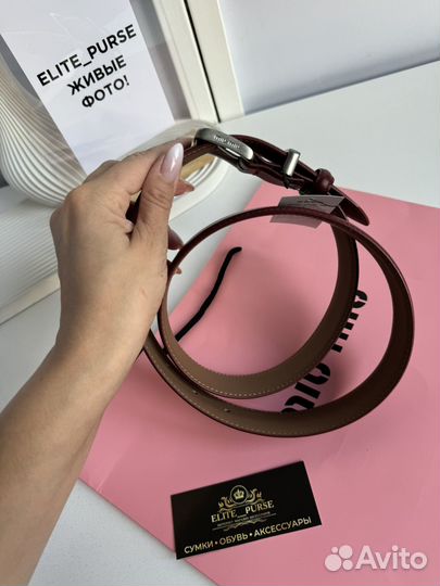 Ремень Miu Miu бургунди