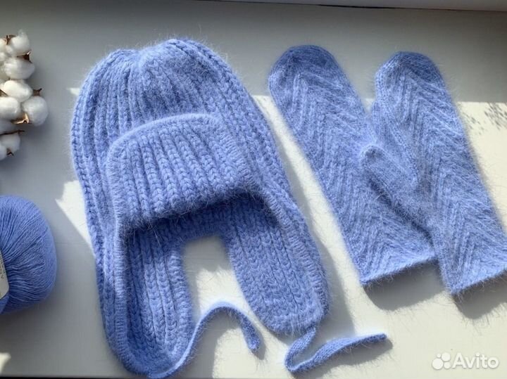 Ушанка и варежки из ангоры Vento d’Italia