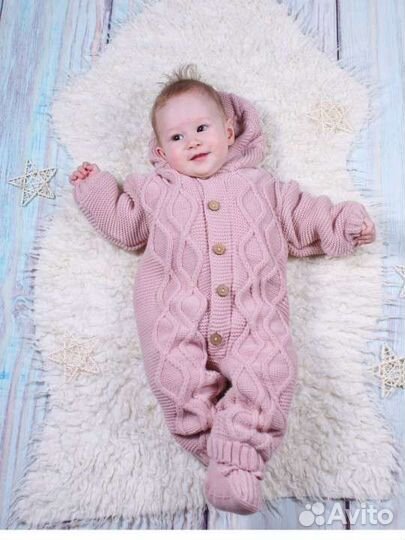Комбинезон детский вязанный утепленный