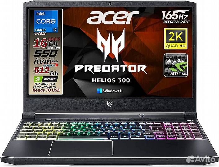 Игровой ноутбук acer predator helios 300