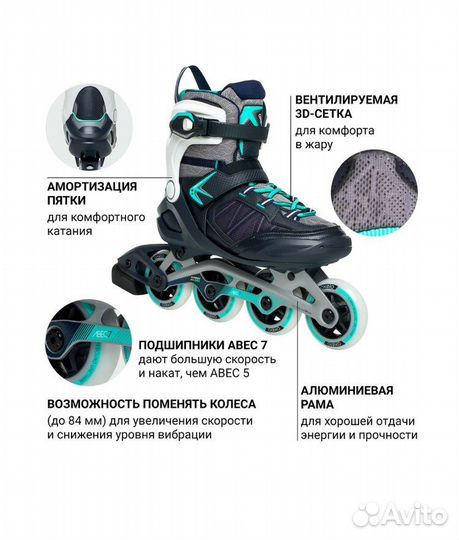 Ролики мятные fit500 oxelo