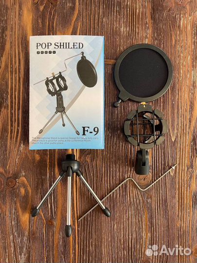 Держатель паук для микрофона + поп фильтр + стойка