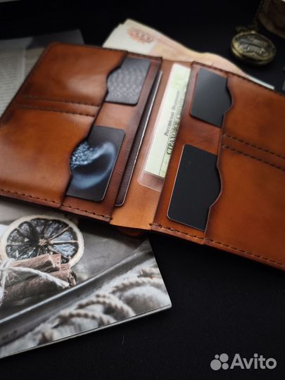 Портмоне мужское для документов ручной работы