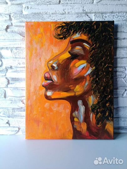 Картина маслом на холсте африканка