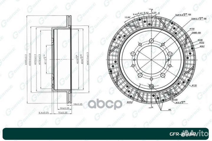 Диск тормозной задний перфорированный правый D3