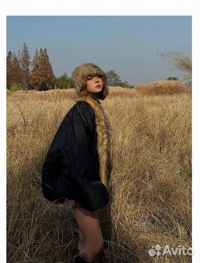 Бомбер с мехом Balenciaga alaska faux fur type