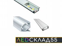 Профиль 0722 для led подсветки врезной l 2000 мм отделка алюминий