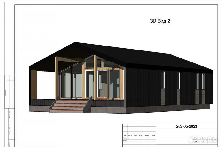 Готовый проект дома барнхаус для аренды и жилья 70