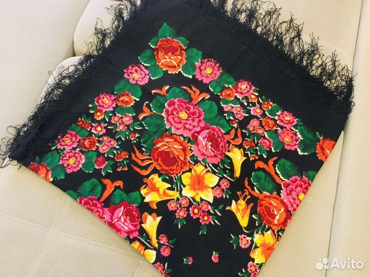 Винтаж: Платок Павловопосадский шаль