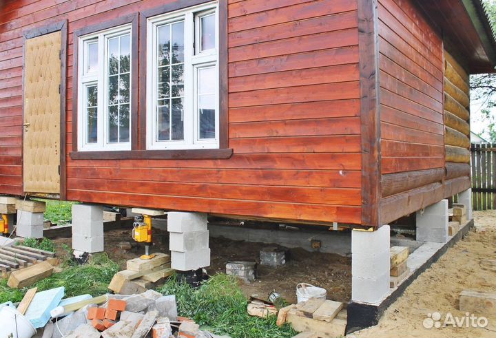 Подъем домов замена венцов