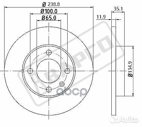 Тормозной диск невентилируемый BD0223 bapco