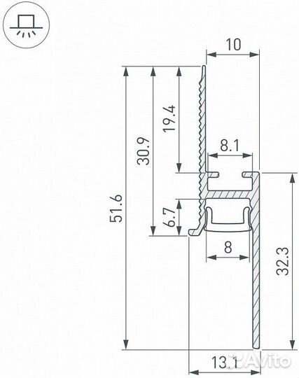 Профиль для плинтусов Arlight fantom-bent 043673