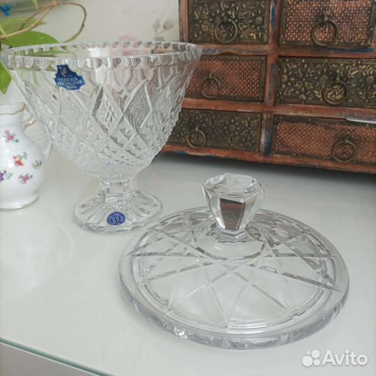 Большая бисквитница хрусталь