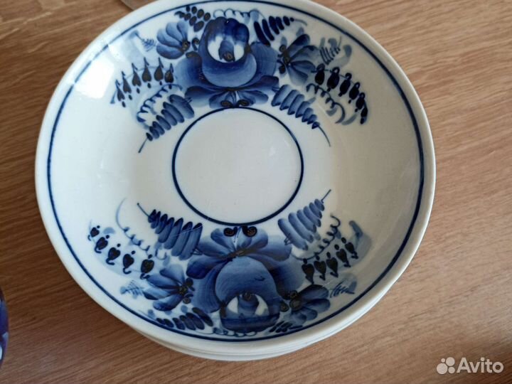 Чашка с блюдцем гжель