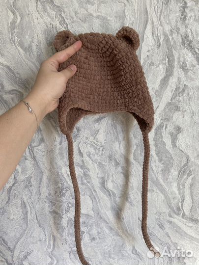 Шапка из плюша 44-46