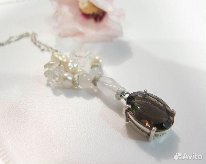 Фурнитура для рукоделия - подвеска с раухтопазом