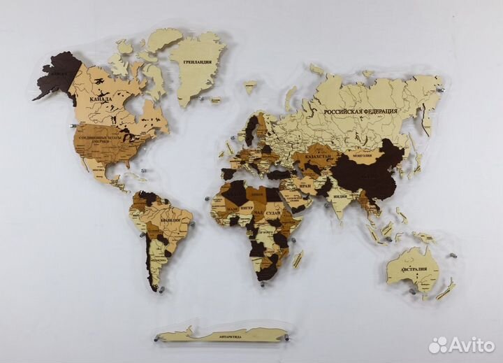 Деревянные карты мира